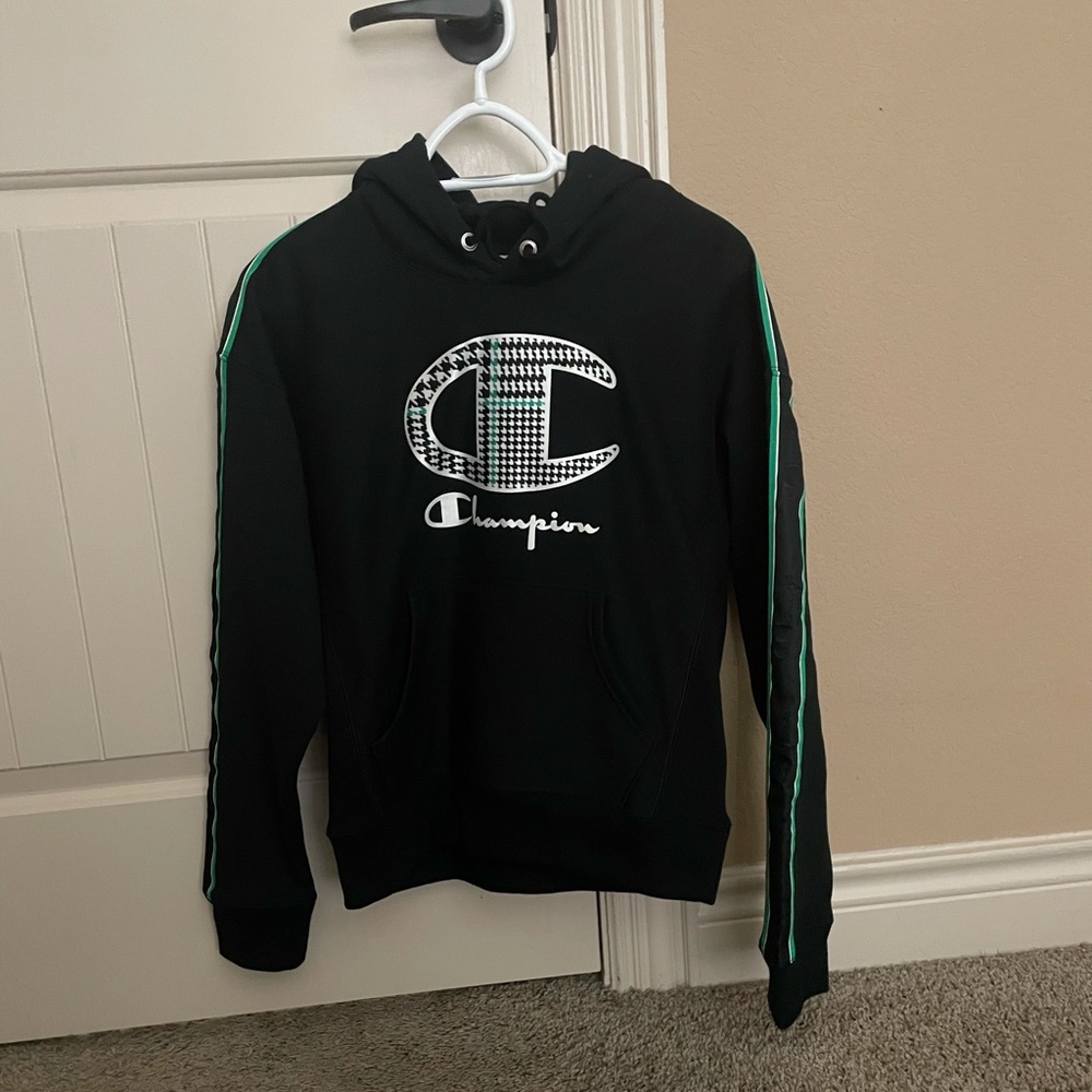 Champion Houndstooth Reverse Weave Hoodie Hooded Sweatshirt